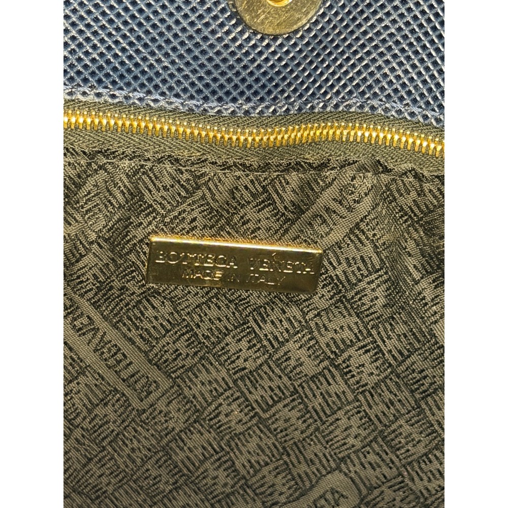 Bottega Veneta Vintage Textured Leather Tote – Navy, Braided Straps, Gold Hware - Picture 12 of 14